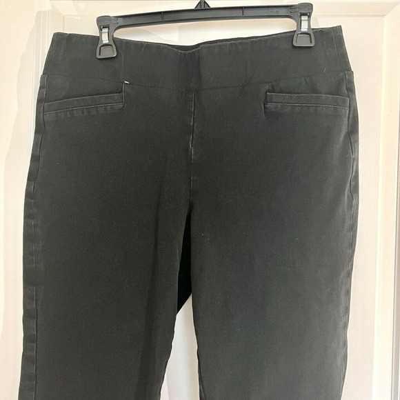 Soft Surroundings Crop Pants Medium Black Stretch Mid-Rise Straight Leg - Picture 2 of 12